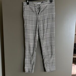 Elegant Black and White Checkered Trousers
